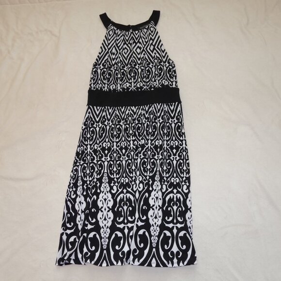 Women's Size Small White House Black Market Halter Neck Keyhole A-Line Dress - Picture 9 of 9